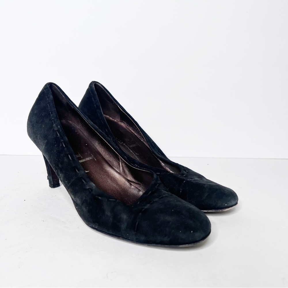 AGL Black Suede Heeled Pumps Size 37.5 6.5 Women’s